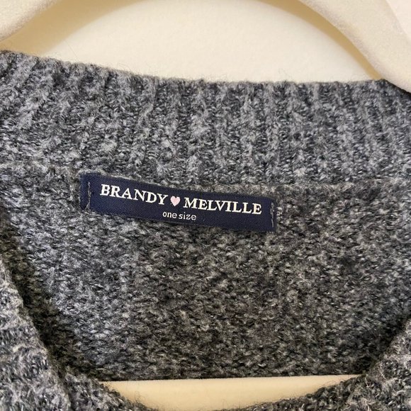 Brandy Melville Mock Neck Grey Turtleneck Sweater - Picture 3 of 4